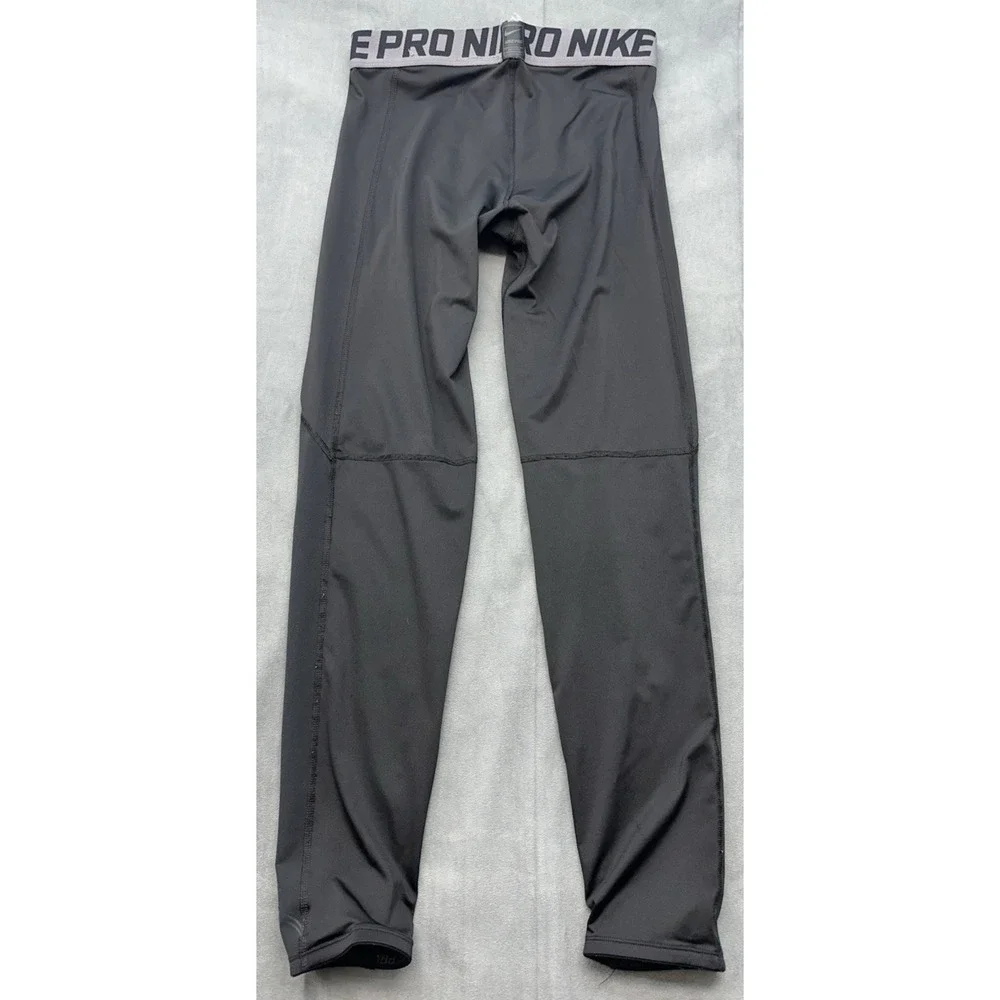 Nike Pro Combat Dri Fit Black Bottoms Boys XL Compression Workout BV3516 010